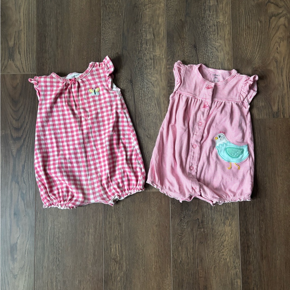 Set of 2 Carters Baby Rompers